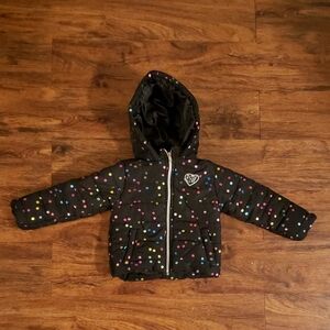 Girls Polka Dot Puffer Jacket 3T